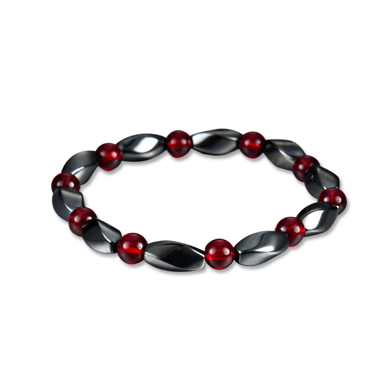 SIY  Fashion Hematite Stone Therapy Health Care Beads Bracelet Unisex Bangle Jewelry