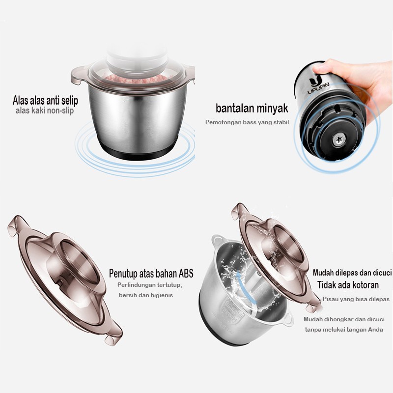 ELECTRIC MEAT GRINDER Blender Penggiling Daging dan Bumbu