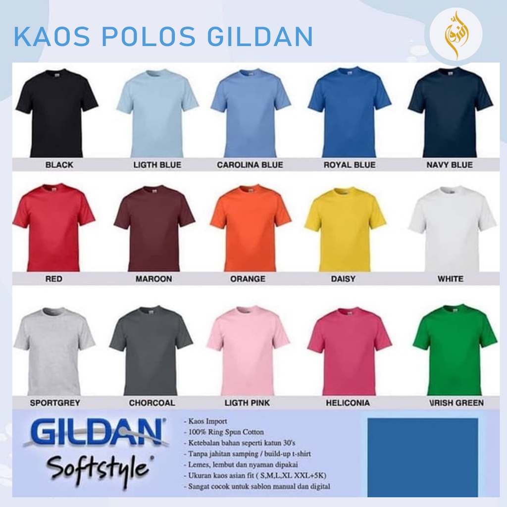 Kaos Polos Gildan Softstyle 63000 Lengan Pendek Original Import