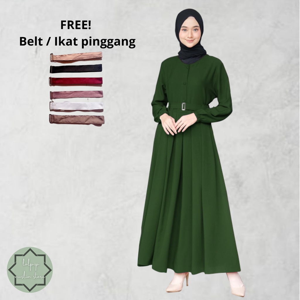 GAMIS EXCLUSIVE TERBARU GAMIS REMAJA GAMIS DEWASA - HIJAU BOTOL