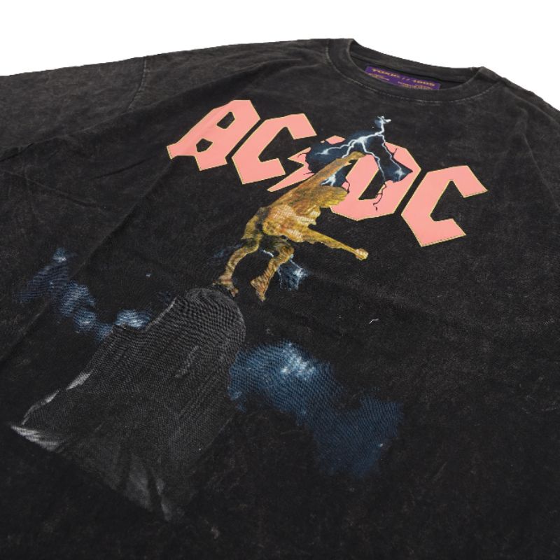 TSHRIT TEE TOXIC1805 ACDC BLACK WASH PREMIUM OVERSIZE