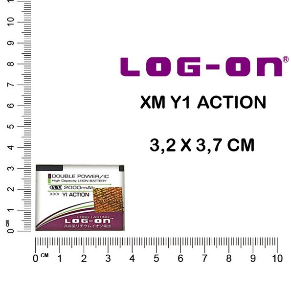 LOG ON BATERAI XIAOMI YI ACTION BATRE DOUBLE POWER DOUBLE IC BATTERY