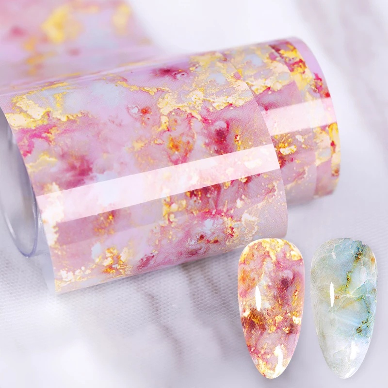 CSP081 – Nail Foil Art Sticker Translucent Hologram Marmer Motif