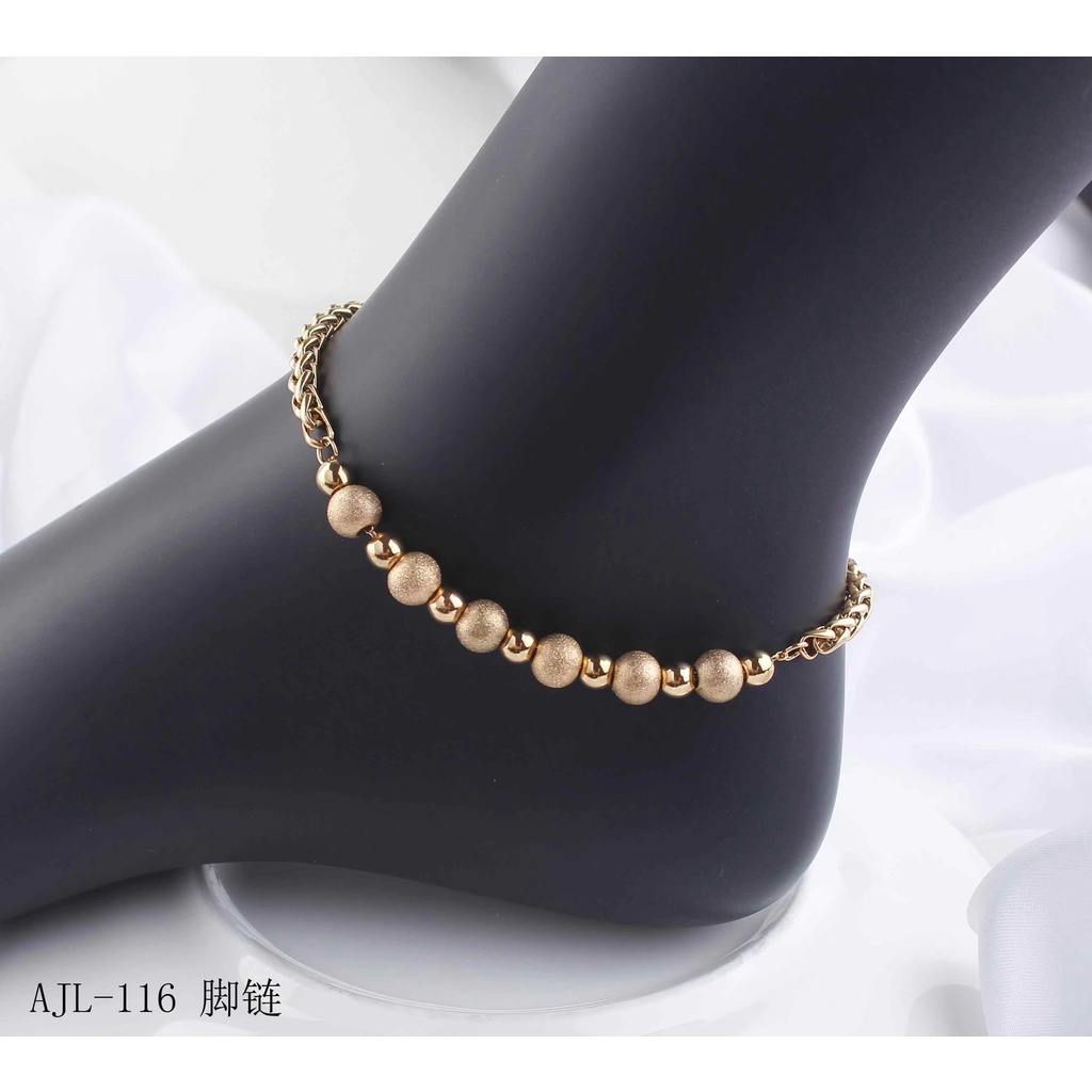Gelang Kaki Titanium Biji Bola  Perhiasan Fashion 116