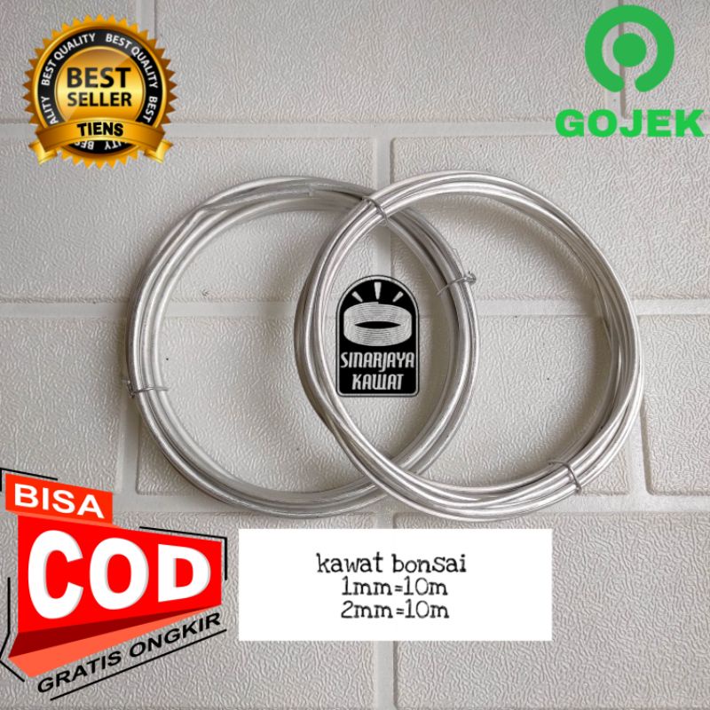 Kawat Bonsai Aluminium Doff eceran 1mm&2mm