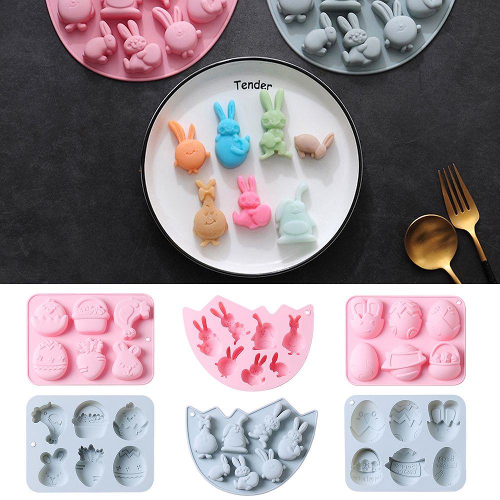 Solighter Easter Mold Rabbit Baking &amp; Pastry Tools Ice Tray Cetakan Silikon Kelinci Lucu