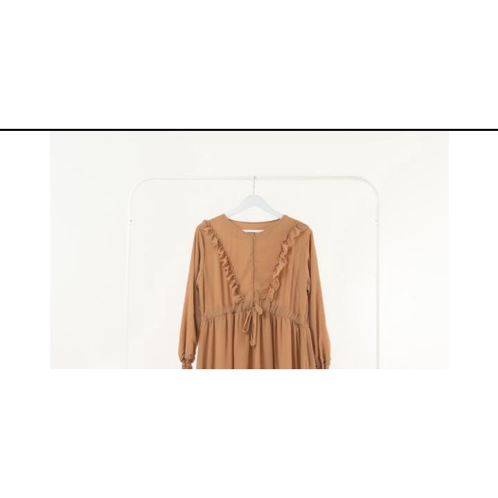 Syafa -Pakaian Muslim Wanita Terbaru - Gamis Ceruty premium -Baju Lebaran- Terbaru- Gamis Busui Friendly-Gamis lebaran-Mocca