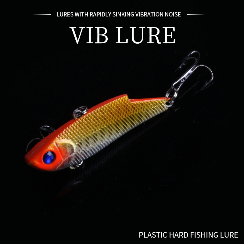 HENGJIA 1pcs 5.5cm/10g Umpan VIB pancing 3d lifelike eyes swimbait ikan fishing lure ikan hooks kait
