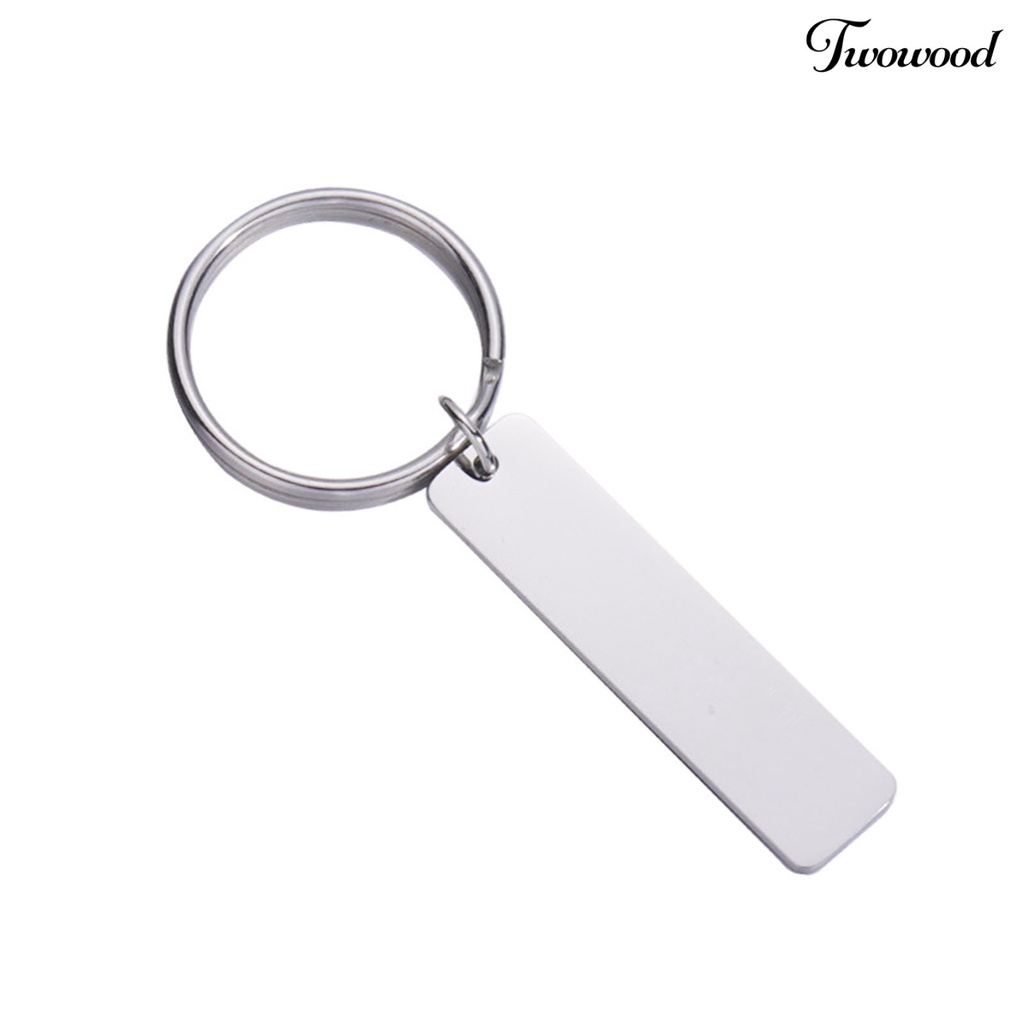 Twowood Strip Bar Key Chain Engravable Mirror Polish Stamping Blank Key Holder for DIY Engraving Name