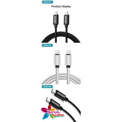 DIINAMI cable Kabel Data / Type-C ke Type-C / USB-C to USB-C / 45W Fast charging / 2 meter  &amp; 3 meter note10 note20 s21 s22 ultra MacBook air BB7109