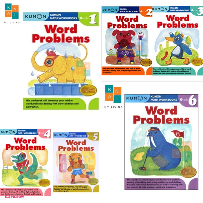 Jual Bayar Dirumah Kumon Math Workbooks Word Problems Grade 1-6 - Random Diskon Indonesia|Shopee Indonesia