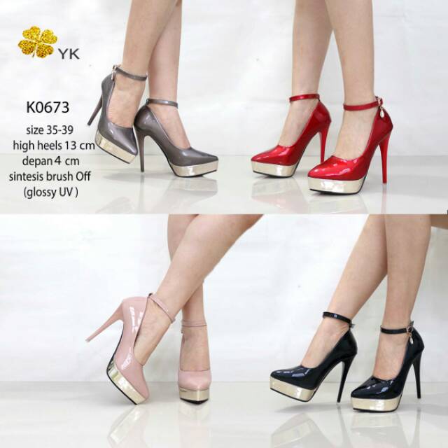 OSshoes 0673 premium heels 13cm 13 cm import shoes wanita high heels highheels ketutup tali