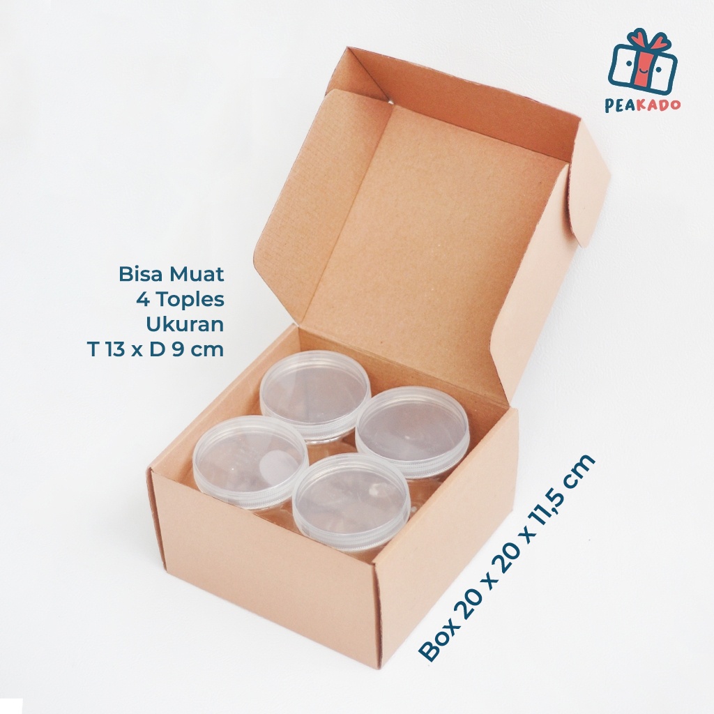Dus Kraft Polos 20x20x11,5 cm Packaging Tebal Kokoh untuk Hampers Corrugated Box