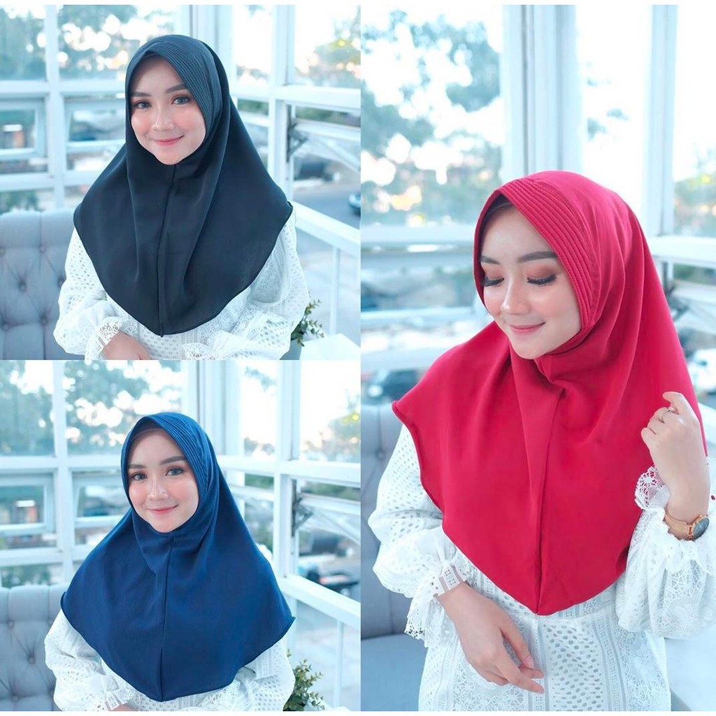 Khimar ped simple , bahan wolfis , Uk 75x75 , ped antem