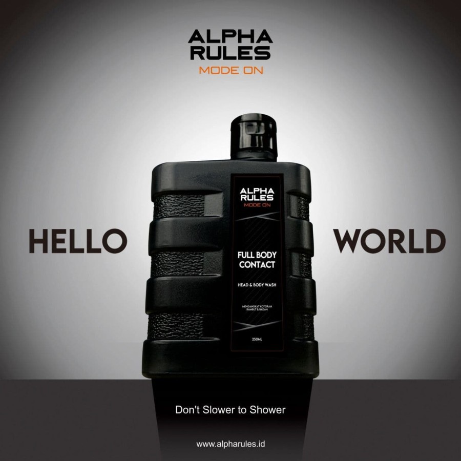 Alpha Rules 2in1 Full Body Contact 250ml Body Wash Shampoo Alpharules + BONUS HS