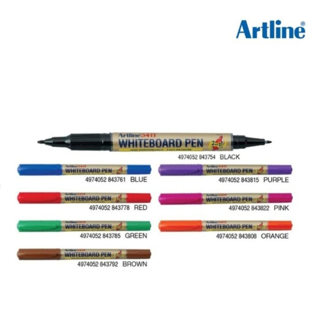 

[PCS] SPIDOL WHITEBOARD PEN ARTLINE EK-541T TWIN PEN NON-PERMANENT*