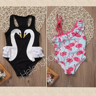 bikini anak  bayi  cewe flamingo  lucu baju  renang swimsuit 