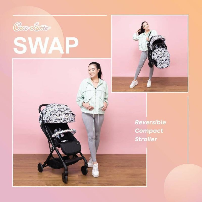 Stroller Kereta Dorong Bayi Reversible Compact Stroller Cocolatte Swap