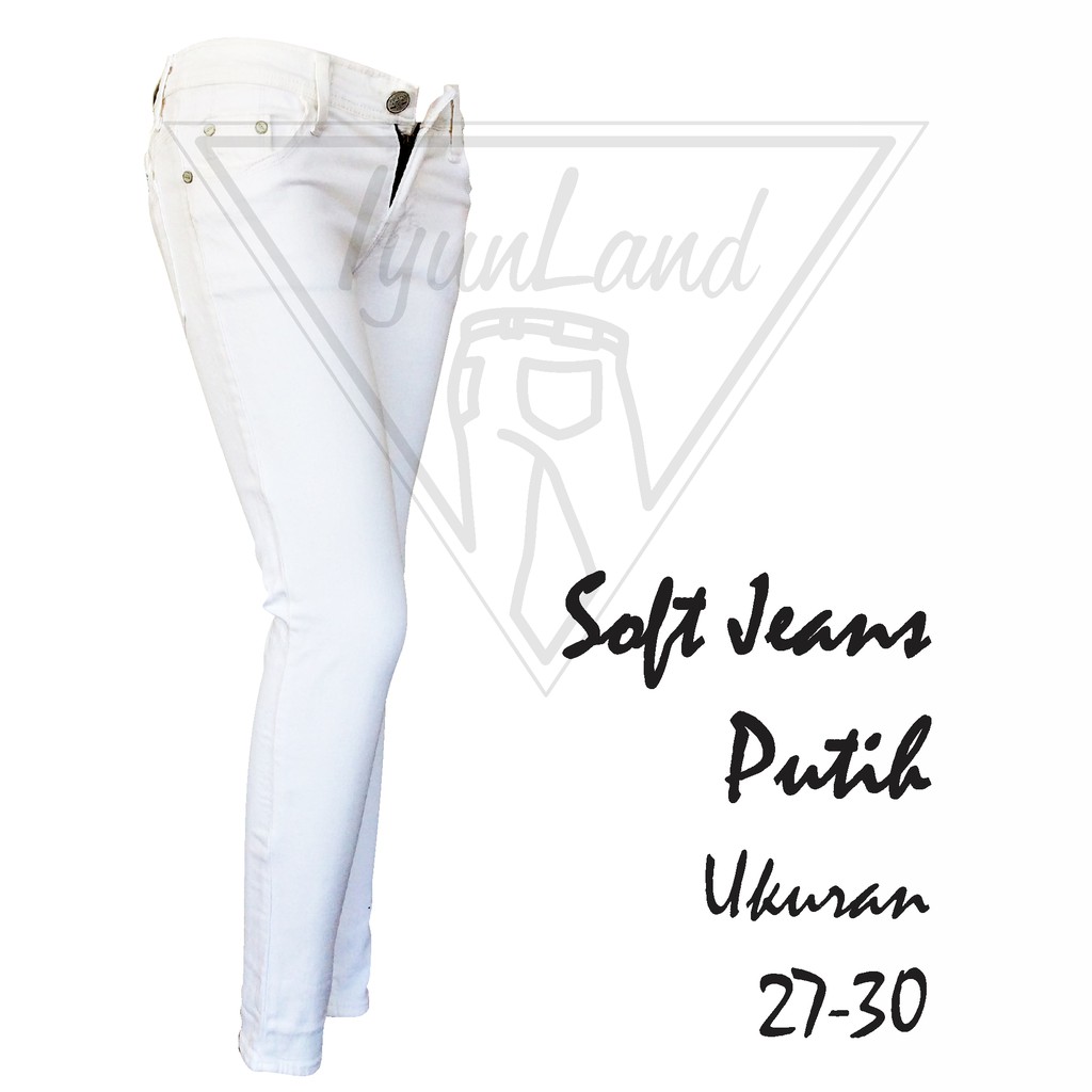 Celana jeans skinny wanita / jeans putih cewek / white jeans