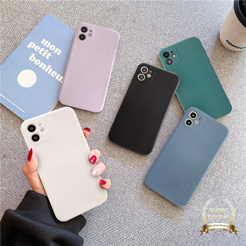 Casing Soft Tpu Solid Color Phone Case for Xiaomi Redmi Note 10 10s Redmi 9 10 9A Mi 10 11 Lite 10T Simple Straight Edge Silicon Phone Shell