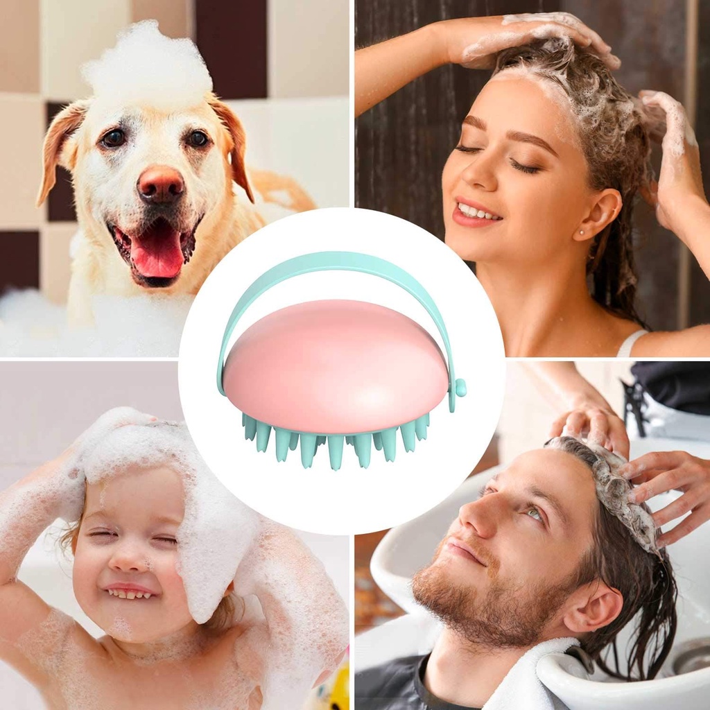 Silicone Head Body Scalp Massage Brush / Anti-Dandruff Hair Washing Comb Shampoo Shower Brush for Bathroom