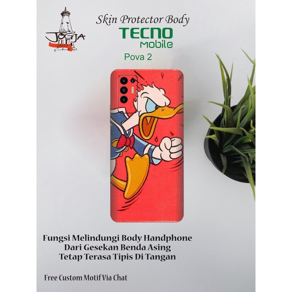 Dapat 2pcs Garskin HP Tecno Pova 2 Motif donal - Free custom Motif