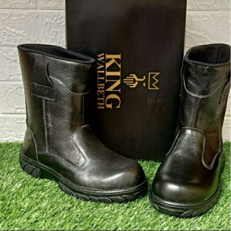 COD .. SEPATU SAFETY KING' WALLBETH  100% KULIT SAPI ASLI, UJUNG BESI.Home industri Cibaduyut