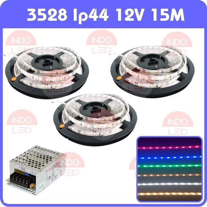 Led Strip 3528 Ip44 15M Plus Adaptor-Lampu Etalase-Lampu Plafon-Lampu Strip