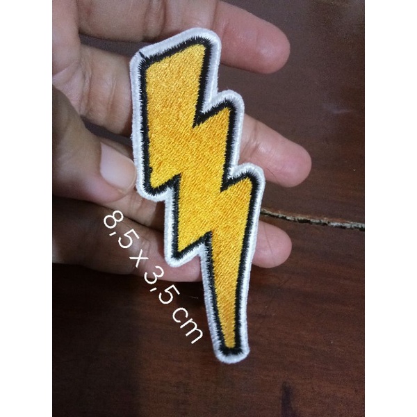 Patch bordir petir tempelan baju