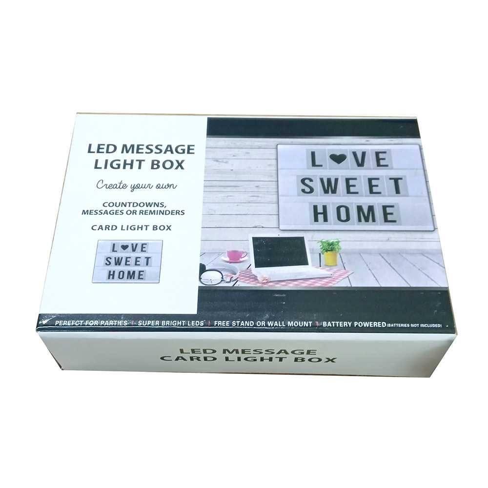 Neon box lampu box Tonewan Lampu LED Cinema Light Decoration Box A6 - N1618 Warna Hitam papan iklan New A4 A6 Size LED Combination Light Box Night Lamp DIY BLACK Letters Cards USB PORT Powered Cinema Light box