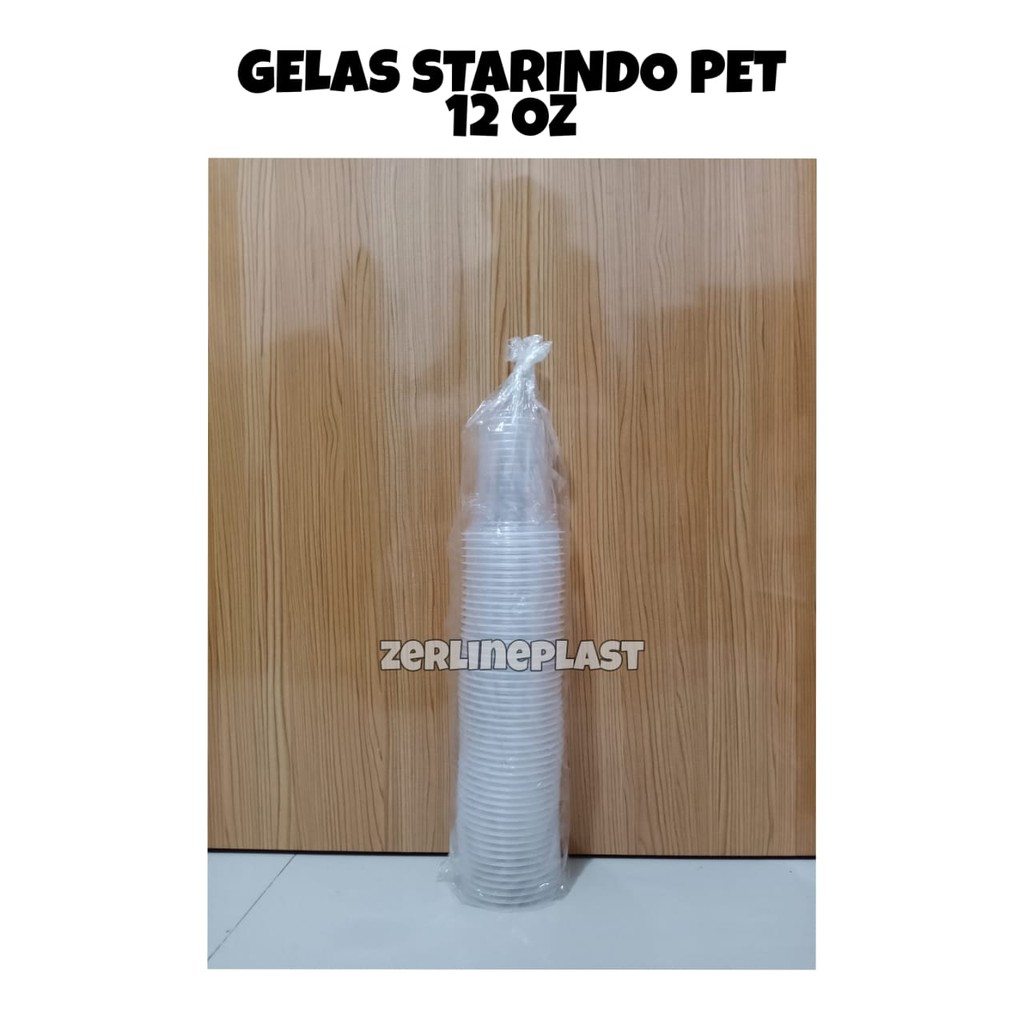 Gelas plastik starindo pet 12oz