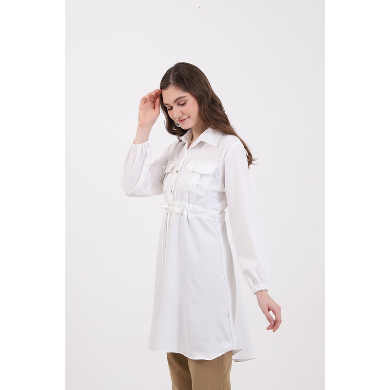 Berrybenka - Atasan Blouse Wanita Sofia Munara Drawstring Tops-2