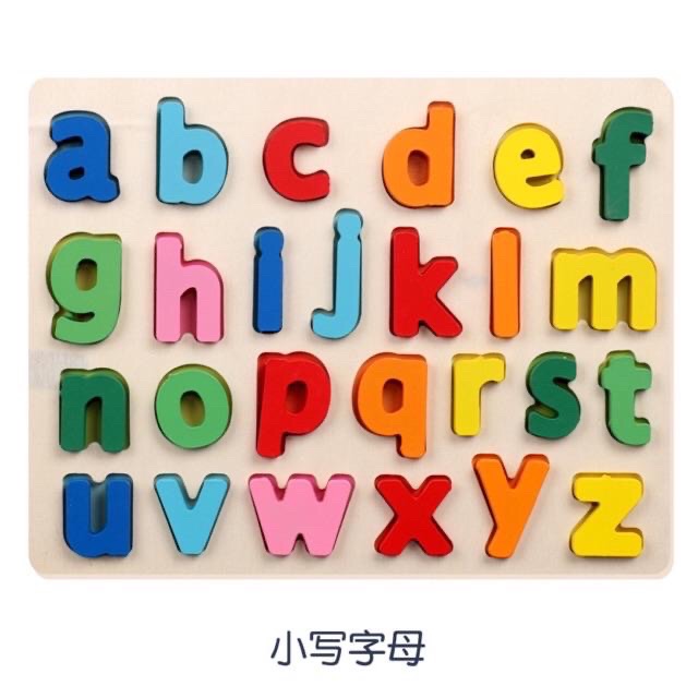 Puzzle Alpabet Number symbol wooden puzzle / mainan edukasi - hadiah anak cewek cowok