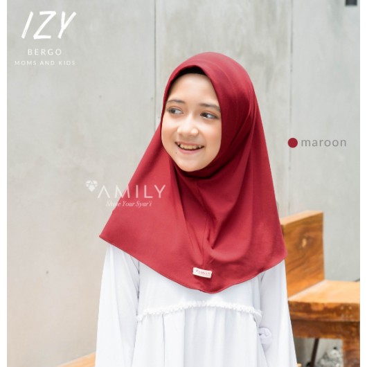 KERUDUNG JILBAB INSTAN ANAK PEREMPUAN JERSEY AMILY HIJAB IZY BERGO KIDS FASHION MUSLIMAH TERBARU