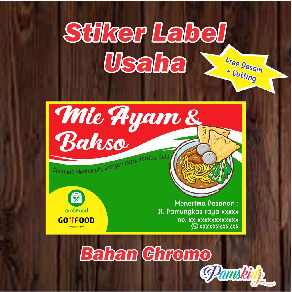 

Stiker Label Usaha/ Stiker Kemasan / Stiker Produk BAKSO / MIE AYAM