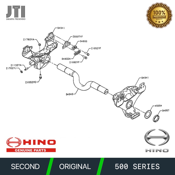 TRUNION SHAFT ASSY PIKULAN MEJA BUGI HINO 500 FM 260 JW