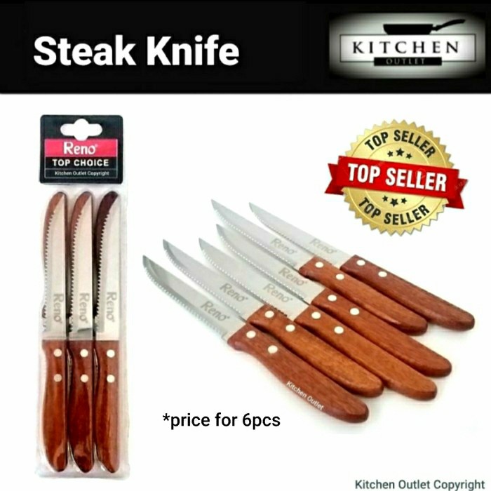 Jual Pisau Steak Stainless Steel Gagang Kayu Pcs Shopee Indonesia