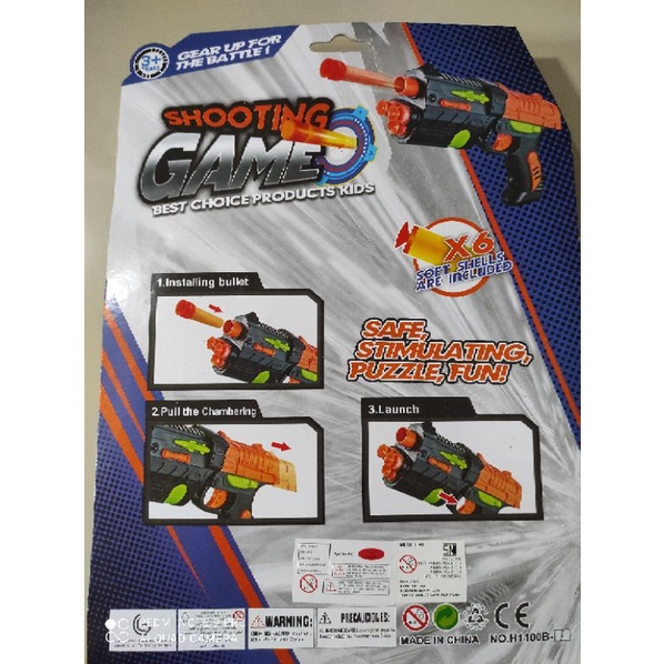 maianan pistol anak peluru busa mega power micro size