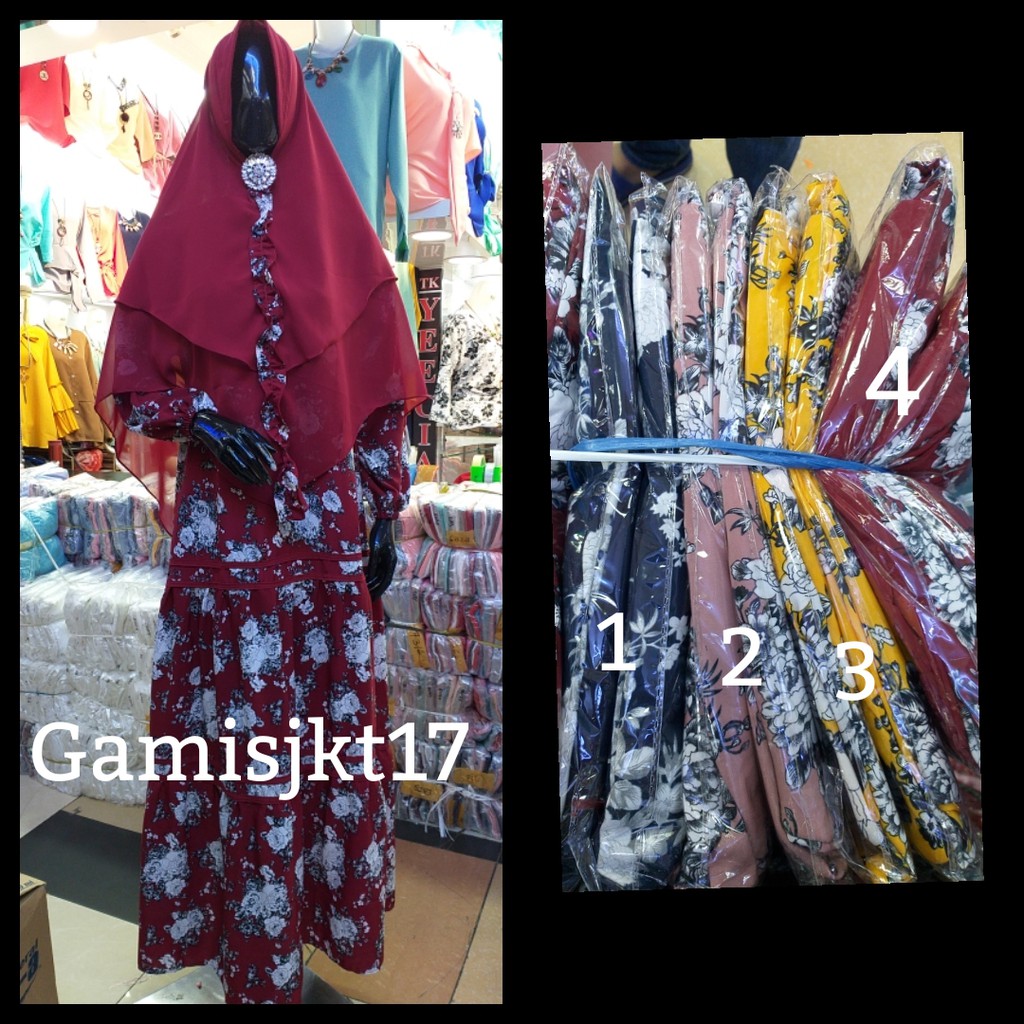 BAJU GAMIS MOTIF BUNGA/FASHION MUSLIM