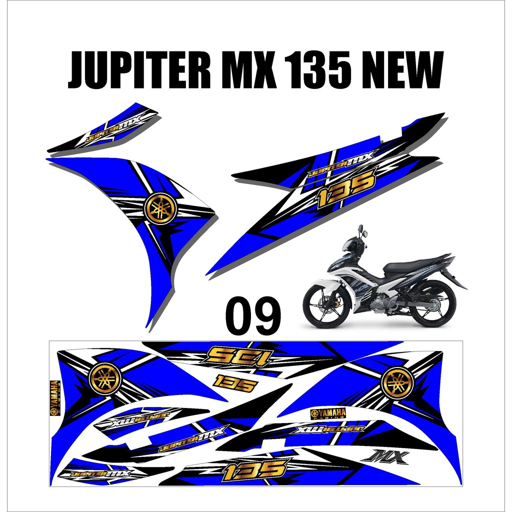 Stiker Sticker Striping Lis Variasi Yamaha Motor MX NEW 135 Keren Murah Desain DS MXN – 9