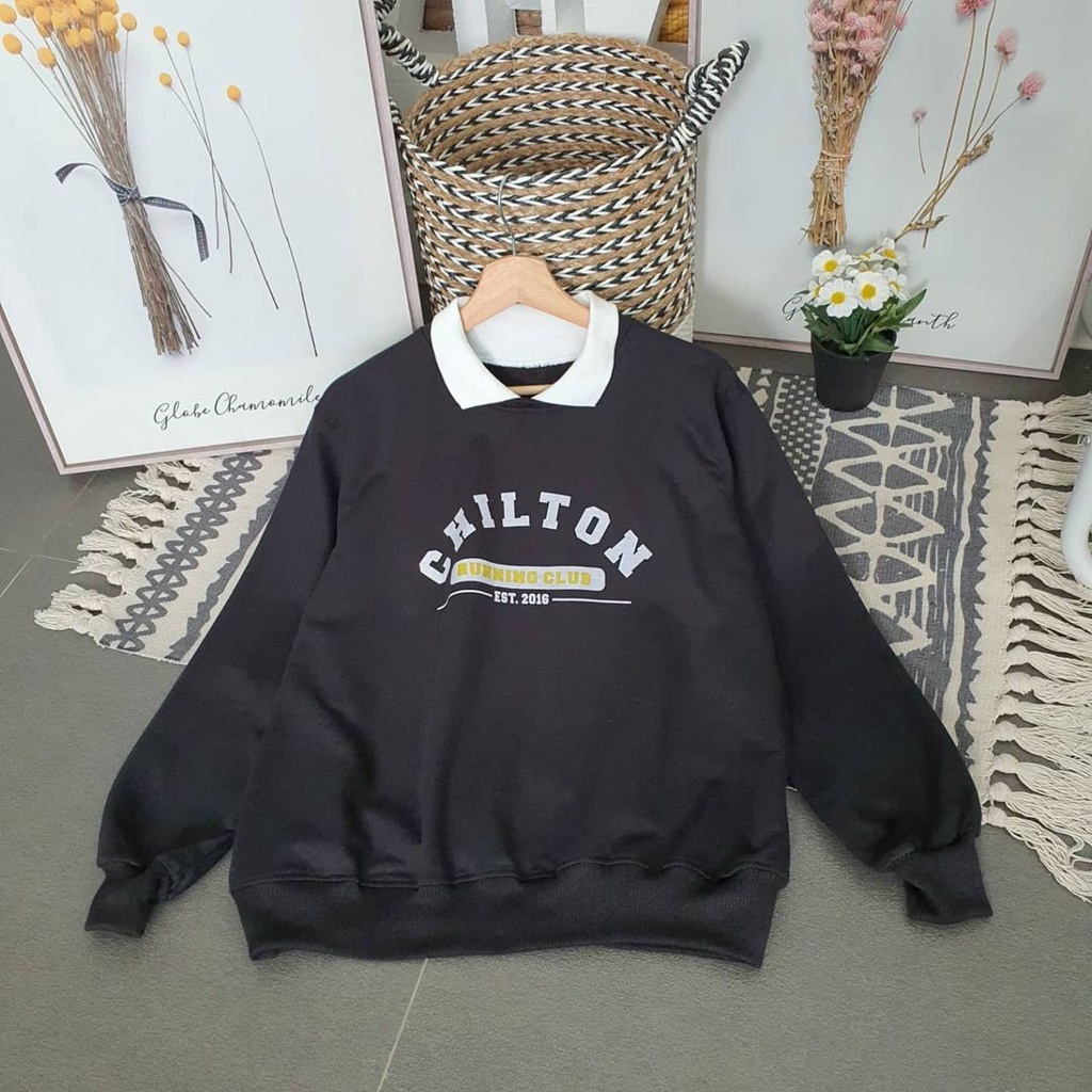 Primadona Sweater Chilton Colar Sweatshirt Kerah Fashion Atasan Wanita Pria Terbaru