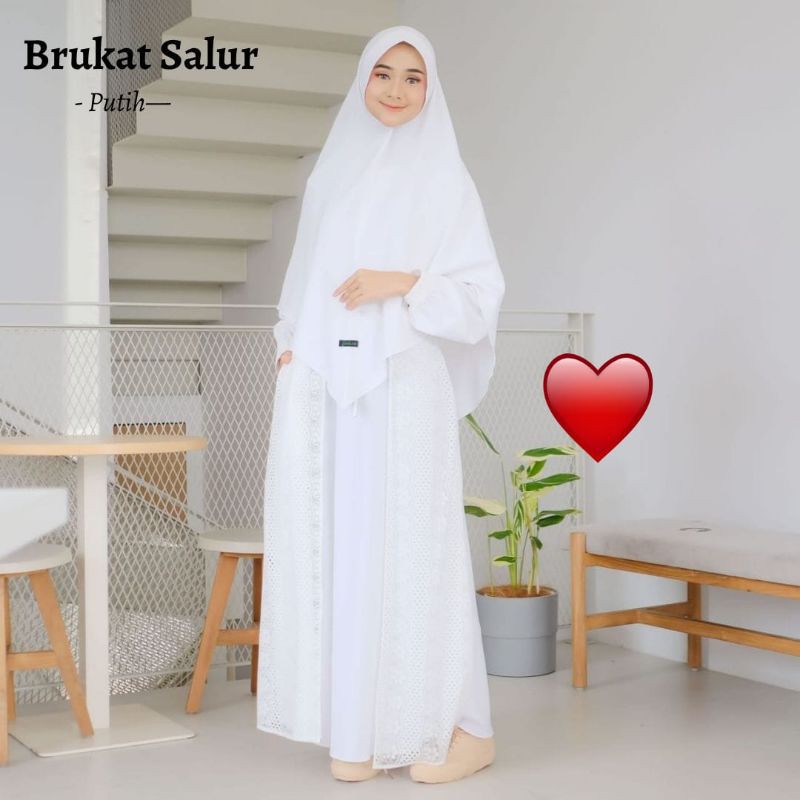 Set Gamis cadar Brukat salur Mumtaz hijab