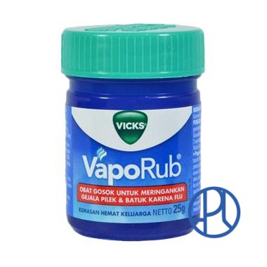 VICKS VAPORUB 25GR BALSEM HANGAT PANAS FLU DEMAM BATUK SESAK NAFAS