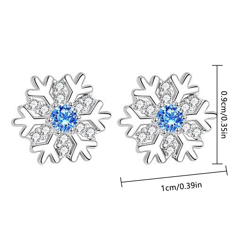 Anting Tusuk Desain Snowflake Hias Cubic Zircon Aaa Bling Untuk Wanita