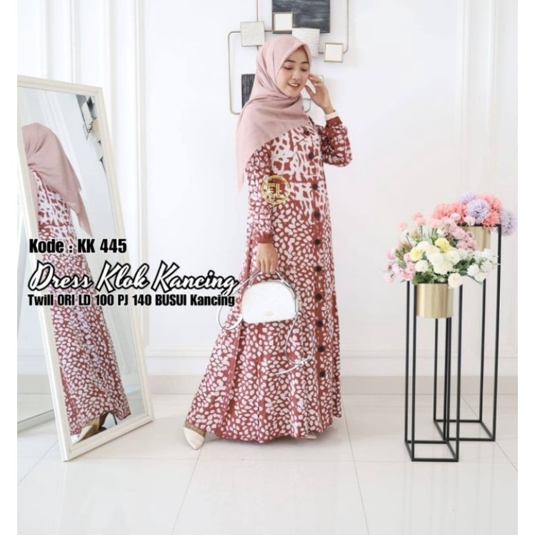 Dress Gamis twill Ori Elzaf klok kancing