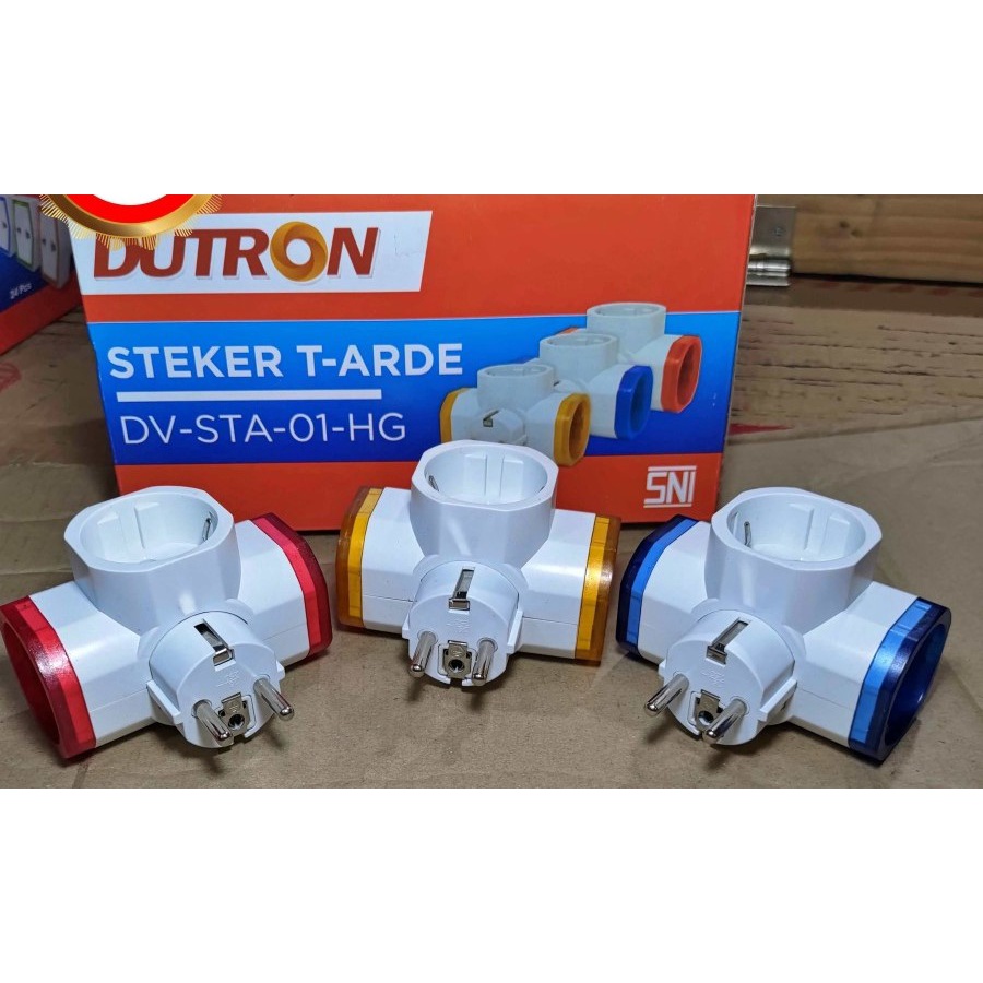 Steker T Arde Multi Warna MITSUI Dutron Colokan Cabang 3 Lubang DV STA 01 HG