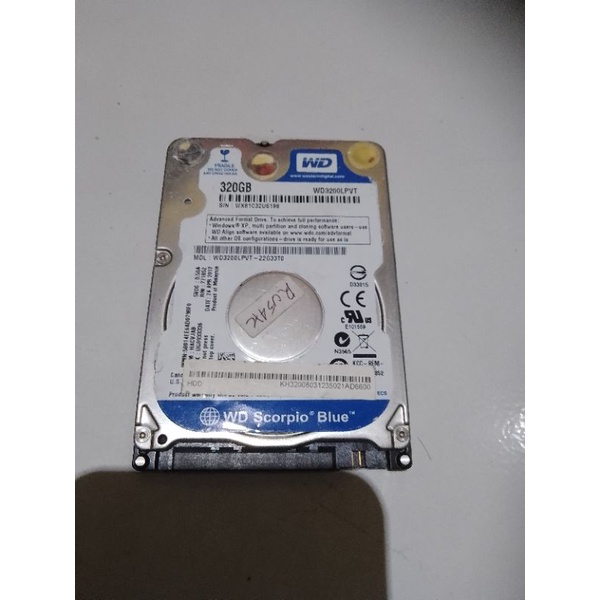 Harddisk WD 320GB slim rusak ukuran 2.5