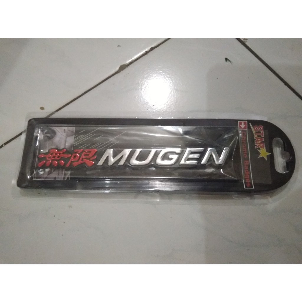 Emblem MUGEN MERAH CHROME Lambang Tulisan Mugen Red Chrom