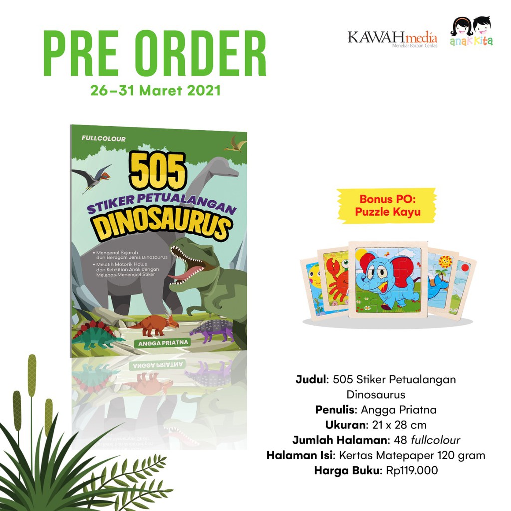 505 Stiker Petualangan Dinosaurus