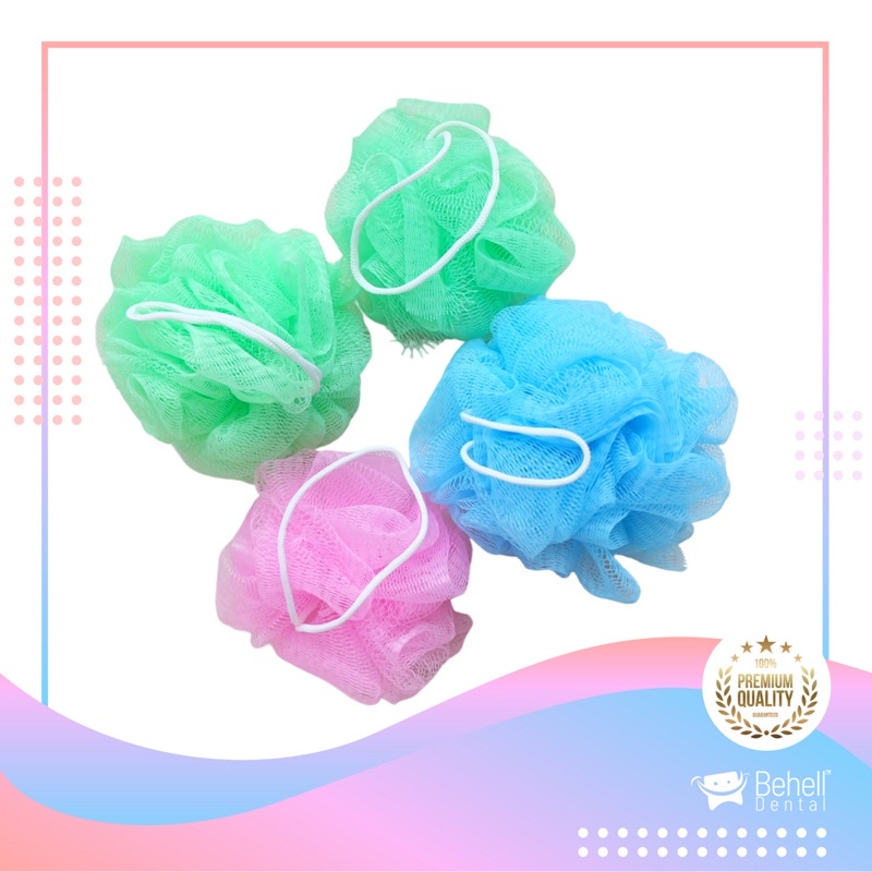 Spons Mandi Warna Warni - Shower Puff Bath Sponge - Warna Random